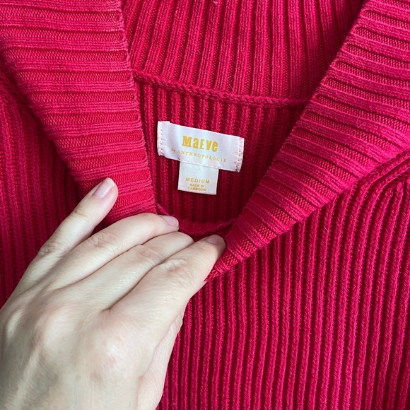 Pink Ribbed Anthro Sweater ✨ - Picture 4 of 5